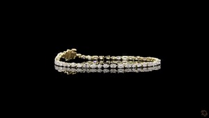 Bracelet en diamant de laboratoire de forme mixte de qualité supérieure 2.95 ct or jaune 14 carats EF VVS 7 pouces bijoux fins minimalistes - Product Image 6