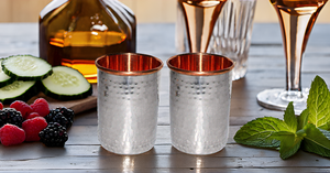 Accessoires classiques de Drinkware de cuivre de conception avec l'acier a martelé fini - Product Image 6