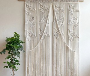 Leaf Wall Hanging, <b>Macrame</b> Window Curtain, Boho Door Curtains, Boho Wall <b>Art</b> - Product Image 2