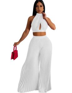 Vente en gros d'usine Vêtements pour femmes Ensemble haut et pantalon de couleur unie de haute qualité pour femmes - Product Image 6