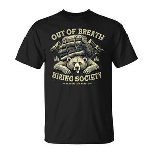 T-shirt da escursionista Out of Breath Society Mountain Outdoor, collezione di attrezzatura da trekking e sacche impermeabili - Product Image 1