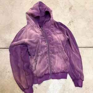 Gran tamaño 100% algodón francés Terry peso pesado Vintage remachado Streetwear hombres desgastado ácido lavado desteñido Zip Up sudaderas con capucha para hombres - Product Image 4