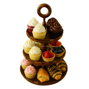 Premium handcrafted wooden cake <b>stand</b> for pastry and <b>cupcake</b> serving Tradebyd - Product Image 1