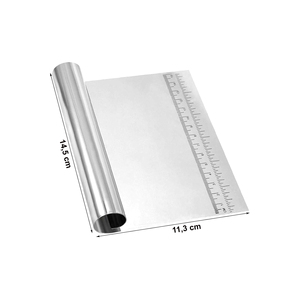 Coupe-pâte et racloir en acier inoxydable avec mesures, manche de 14,5 cm - Product Image 4