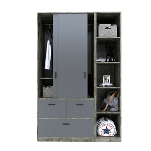 Modern Convertible <b>Folding</b> <b>Wardrobe</b> Module Natural Rubber Wood Flat Pack Home Furniture for Bedroom Light Feature TQA68040 - Product Image 2