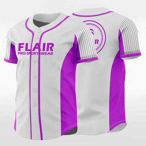 Maillots de softball et de baseball en polyester à col ras du cou respirants personnalisables de grande taille avec imprimé uni sublimé - Product Image 4