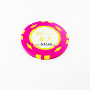 ชิปโป๊กเกอร์ดินเผา14gm คุณภาพเยี่ยมคาสิโนพร้อมโลโก้และสีที่กำหนดเองรวมถึงถาด-สั่งซื้อขั้นต่ำ500ชิ้น - Product Image 1