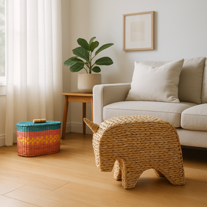 ตะกร้า2025ผักตบชวาสานมือสำหรับตกแต่งห้องเลี้ยงเด็กขายส่ง - Product Image 3