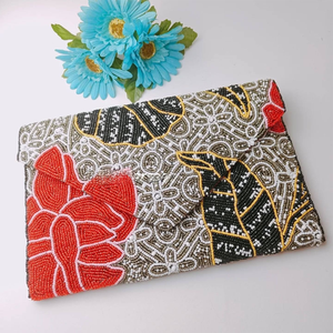 Rouge et blanc mode élégant pochettes nouvelles filles à la mode fête perlé sac à main utiliser femmes mariage et fête porter - Product Image 1