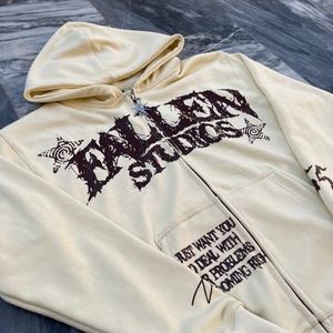 Custom Printed Logo Anti-Wrinkle for Puff Print <b>Hoodie</b> Heavyweight 100% Cotton Full <b>Zip</b>-up Streetwear Embroidered <b>Hoodie</b> - Product Image 3