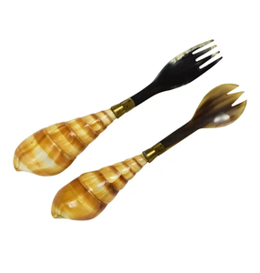 Serveur de salade en corne de qualité supérieure, ensemble de couverts avec poignée unique Nouveau design Serveur de salade du fabricant et exportateur indien - Product Image 1