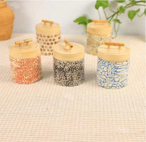 Pot en bambou d'origine vietnamienne avec incrustation de nacre pour le marché des souvenirs et des cadeaux - Product Image 2