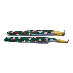 Pince à épiler à extension de cils à paillettes antidérapantes en acier inoxydable avec pointe en fibre pointue dans de nouvelles couleurs - Product Image 1