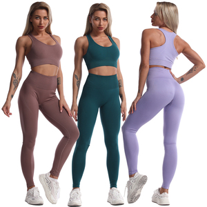 Venta al por mayor Fitness Athletic Women Gym Sports Wear 2 piezas Sport Yoga Sets - Product Image 2