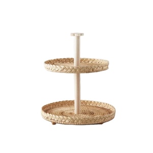 Vente chaude support à gâteau en osier et support à dessert pour gâteau de décoration avec poignée en bois support créatif moderne pour gâteaux et pâtisseries - Product Image 1