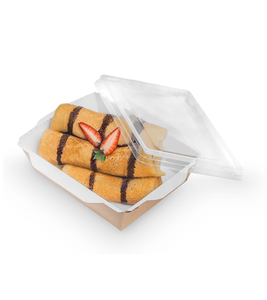 Bol à salade OSQ OpSalad 500 de qualité supérieure, en papier kraft avec couvercle transparent, anti-fuite, pour présentation de plats à emporter, logo personnalisé - Product Image 1