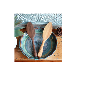 Servidor de pastel de madera y herramienta de pastel hecha a mano Servidor de cuchillo de pastel de pizza 2 piezas con color de madera de mango - Product Image 4