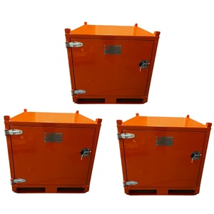 Industrial <b>Stackable</b> Zinc Stainless Steel <b>Storage</b> <b>Container</b> Front Opening Lid Heavy Duty High Load Capacity OEM Customization - Product Image 1
