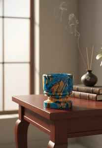 Quemador de incienso de resina de madera hecho a mano para regalo de Ramadán y Eid, pieza de decoración elegante para el hogar para fragancias, vibraciones espirituales - Product Image 3