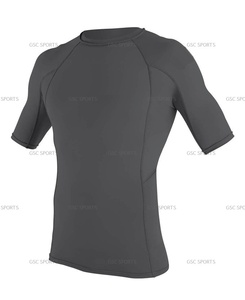 Custom Made Half Sleeve Rash Guards Plain Colors Spandex <b>Base</b> <b>Layer</b> for <b>Men</b> Women Wholesale Prices for MMA Martial Arts Wear - Product Image 3