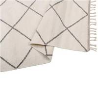 Tapis d'intérieur de haute qualité, fabriqué à la machine, style moderne B M, en PVC, avec rembourrage en coton, résistant aux taches, abstrait noir et blanc brodé
