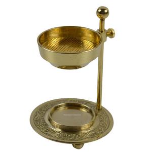 Soporte para quemador de carbón de resina de incienso de Metal de latón puro con cuenco ajustable quemador de incienso de aroma dorado para decoración del hogar - Product Image 1