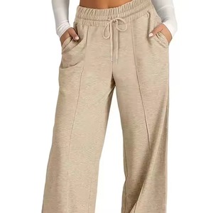 Nouveau 2025 hiver personnalisé décontracté pantalons de survêtement survêtement femmes confortable coton surdimensionné femmes sueur femmes Jogging pantalon couleur unie - Product Image 1