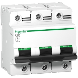 Interruttore Automatico Miniaturizzato Schneider Electric A9N18348 Acti9 C120N 3P 63A Curva B con 10000A (IEC/EN 60898-1) e 10kA - Product Image 1