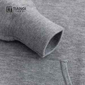 Personalizado de punto suéter con capucha Casual gris liso de manga larga primavera otoño pulóver con capucha - Product Image 2