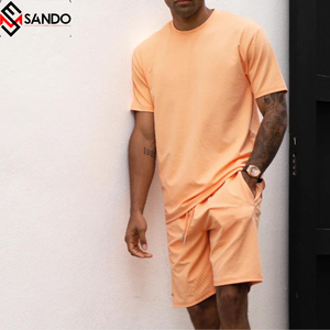 กางเกงขาสั้นธรรมดาคุณภาพสูงแบบกําหนดเอง 2 ชิ้นชุดวอร์มสั้นผู้ชายคุณภาพสูงขายส่งชุดกางเกงขาสั้นสีตัดกันสําหรับวิ่งกีฬา - Product Image 5