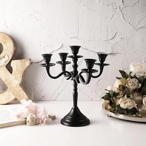 Hot Selling Luxury Home Decor High Finished Metal Brass <b>Black</b> Powder Coating Candle Stand Scented Candle Vessel - Product Image 2