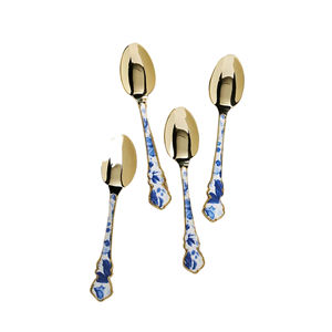 Cubiertos de acero inoxidable de diseño atractivo y moderno a bajo precio de calidad superior, juego de cubiertos pulidos brillantes dorados para vajilla de cena - Product Image 5