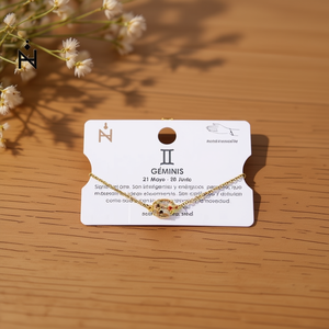 Pulsera con Dijes de Géminis, Acero Inoxidable, Chapado en Oro, 12 mm, Estilo Clásico, Unisex, para Uso Diario - Product Image 3