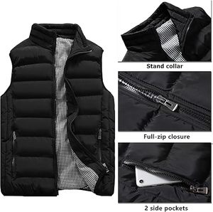 Gilet matelassé décontracté pour homme, col montant, veste d'extérieur - Product Image 1