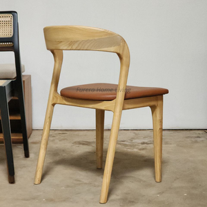 High Quality Brown Leather Finish <b>Dining</b> <b>Chairs</b> Wooden Material for Home <b>Dining</b> or Restaurant Furniture - Product Image 5