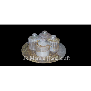 Placa de mármol natural decorativa tradicional al mejor precio al por mayor, artesanía personalizable, color blanco dorado para la decoración del hogar - Product Image 1