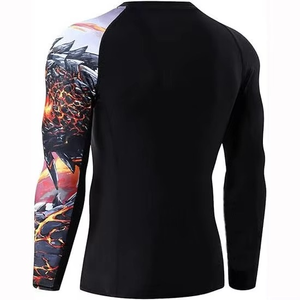 ผู้ผลิตเสื้อรัดกล้ามเนื้อขายส่งเสื้อรัดกล้ามเนื้อ MMA สำหรับยิวยิตสู ดีไซน์ยืดหยุ่นด้านหน้า ผลิตจากผ้าสแปนเด็กซ์/โพลีเอสเตอร์ แห้งเร็ว - Product Image 3