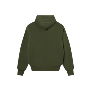 เสื้อมีฮู้ดซิปสองชั้นผ้าฝ้าย100% โอเวอร์ไซส์สีเขียวมะกอกออกแบบได้ตามที่ต้องการสำหรับฤดูหนาว - Product Image 4