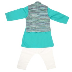 <b>Boys</b> <b>WaistCoat</b> Shalwar Suit - Sea Green - Product Image 6