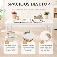 Table blanche moderne avec pieds en métal, bureau minimaliste pour bureau à domicile, salle d'étude, cuisine et salle à manger