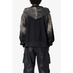 Sudadera con Capucha de Manga Larga Personalizada de Alta Calidad, Estilo Vintage, Teñida, Desgastada, con Estampado - Product Image 2