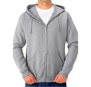 เสื้อมีฮู้ดซิปด้านหน้าสามชั้นมีซิปด้านหน้าแบบรูดซิปผ้าฝ้าย100% พื้นฐาน - Product Image 1