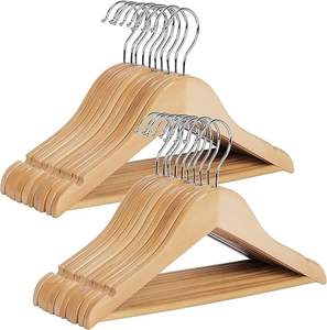 SOLID GARDEN COAT HOT SELLING WHOLESALE <b>WOODEN</b> <b>HANGERS</b> for Displaying Clothes Bags in Kitchen Wardrobe or Bathroom - Product Image 5