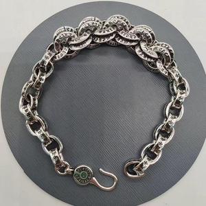 Unisex Retro Cross Flower Vintage Punk Style Thick Plated Alloy Chain <strong>Bracelet</strong> Metal Cross Dice Charm <strong>Bracelet</strong> <strong>for</strong> Men and <strong>Women</strong> - Product Image 4