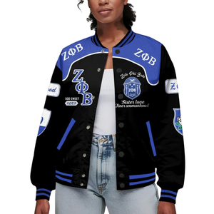 Zeta Phi Beta 1920 Bleu Blanc Grec Vie Sororité ZPB Varsity Letterman Veste Chenille Patch Fondateurs Day Gear - Product Image 1
