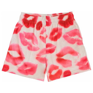 Pantalones cortos de malla blanca de alta calidad para hombres Kissing Printed Custom EE Logo Patrón sólido Costura de 5 pulgadas Estilo corto de calle alta - Product Image 1