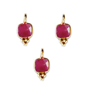 Vessonite Fancy Bisel Charms Colgante - Product Image 3