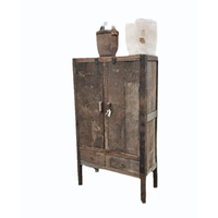 Armoire à tiroirs Aura Peepercorn en bois rustique brun, aspect antique, style indien, style européen du XIXe siècle, pour bar à domicile ou salon