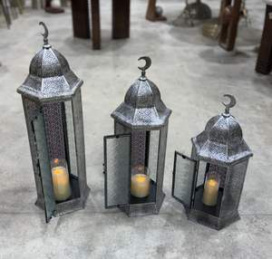 Candelabro marroquí de lujo elegante soporte de linterna de vela para decoración del hogar y la boda para Navidad - Product Image 6