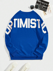 Vente en gros de sweat-shirt à col rond avec logo personnalisé sweat à capuche coupe ample avec épaules tombantes sweat-shirt imprimé pour hommes - Product Image 5